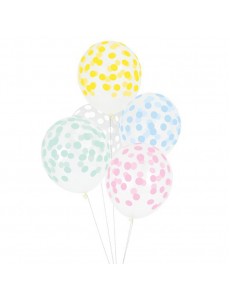 Balões Confetis Cores Pastel